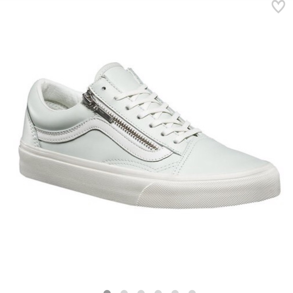 Vans Old School Zip White Leather Trainer 11.5